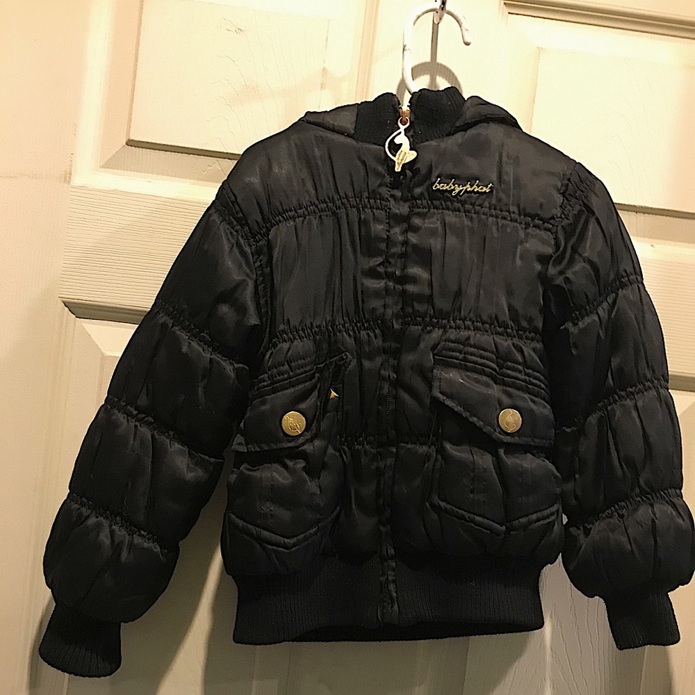 Kids Baby Phat Puffer Jacket With Gold Lining